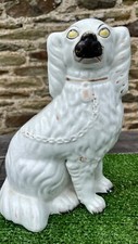 SUPERB 19ºC STAFFORDSHIRE BRANCO E DOURADO PERNAS DIANTEIRAS SEPARADAS c1880s, usado comprar usado  Enviando para Brazil
