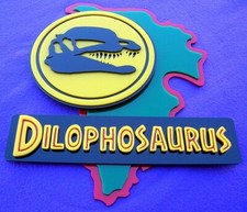 Dilophosaurus Jurassic Park World 3D Sinal De Arte Novo 3-D Dinossauro T-Rex Trex, usado comprar usado  Enviando para Brazil