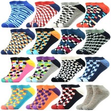 NOVAS Meias Masculinas de Tornozelo Algodão Novidade Colorida Argyle Corte Baixo Vestido Meias Tripulação comprar usado  Enviando para Brazil