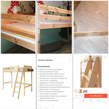Hochbett holz unlackiert gebraucht kaufen  Burgthann
