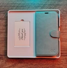Capa carteira iPhone 15, couro ecológico flip folio com porta-cartões bloqueio RFID comprar usado  Enviando para Brazil
