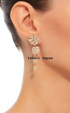 Brinco de prata esterlina 925 com diamante corte rosa natural folha de diamante joia comprar usado  Enviando para Brazil