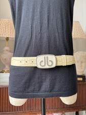 Cream leather belt for sale  SOUTHSEA