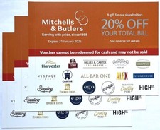 Mitchells butlers vouchers for sale  DONCASTER