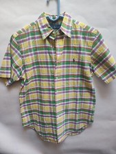 Pônei Ralph Lauren tamanho S/P ajuste clássico amarelo xadrez manga curta botão para baixo, usado comprar usado  Enviando para Brazil