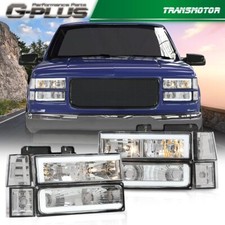 Ajuste para 94-98 C10 C/K Silverado farol LED DRL + lâmpada de canto transparente parachoque comprar usado  Enviando para Brazil