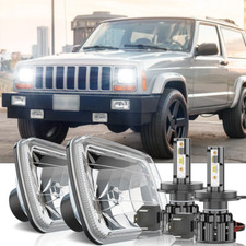 Farol de LED 2 peças para Jeep Cherokee XJ 1984-2001 Wrangler YJ 1986-1995 5x7" 7x6 comprar usado  Enviando para Brazil
