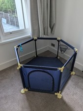 Hexagonal playpen blue for sale  LONDON