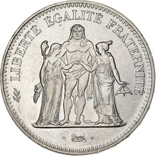 [#1121225] Francja, 50 Francs, Hercule, 1974, Wydanie hybrydowe, Srebro, MS(60-6 na sprzedaż  Wysyłka do Poland