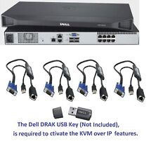 Usado, Switch Dell PowerEdge DAV2108 AV2108 8 portas KVM sobre IP + 4 0UF366 módulos USB comprar usado  Enviando para Brazil