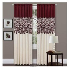 Usado, Decoração exuberante - Cortinas de cortina de janela de jardim vermelhas 52"X84" comprar usado  Enviando para Brazil