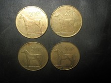 LOTE DE 4 MOEDAS ANTIGAS VINTAGE RÚSTICAS CELTAS IRLANDESAS CAVALO/HARPA 20 PENCE comprar usado  Enviando para Brazil