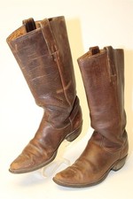 Botas de Equitação Frye VINTAGE Feminina Tamanho 7 B Couro Marrom Escuro Puxador Ocidental 2174 comprar usado  Enviando para Brazil