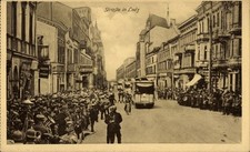 Ak Łódź Lodz Lodż Polska, partia uliczna, przechodnie, tramwaje - 11408100 na sprzedaż  Wysyłka do Poland