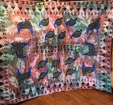 Tecido estilo Batik africano arte pintada tecido têxtil pássaros 76" X 112", usado comprar usado  Enviando para Brazil