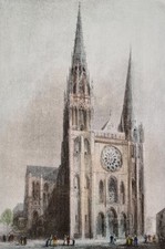 Estampa Antigua Catedral De Chartres Fachada Oeste Catedral Gótica Charles Tilt comprar usado  Enviando para Brazil