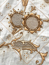 Toalhas de mão vintage de linho em azul/branco três bordados e renda sortidos comprar usado  Enviando para Brazil