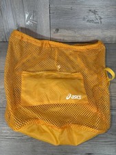 Mochila de malha ASICS (amarela) academia de praia escola bolsa de cordão com bolso com zíper comprar usado  Enviando para Brazil