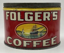 Vintage 1931 Folgers Mountain Grown Café Publicidade Antiga Lata de Lata Antiga 1LB comprar usado  Enviando para Brazil