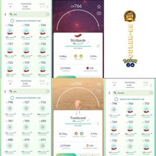Pokémon Go - Teodscool x30 - Sizzlipede x30 - P"T C 100kstradust - todos podem trocar, usado comprar usado  Enviando para Brazil