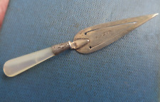 Usado, Marcador de página de marcador espátula Stg prata madrepérola vintage hm 1928 Chester comprar usado  Enviando para Brazil