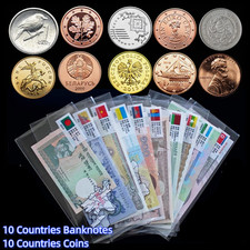 10 peças de papel-moeda notas mundiais + 10 peças conjunto de moedas mundiais diferentes países comprar usado  Enviando para Brazil