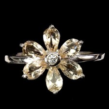 925 Sterlingsilber Pear Morganit 5x3mm Simulierte Cz Ring Größe 8 comprar usado  Enviando para Brazil