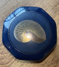 Bandeja de tigela vintage Otagiri Nautilus com concha azul cobalto acabamento dourado comprar usado  Enviando para Brazil