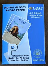 Papel fotográfico digital brilhante profissional G&G 4x6 polegadas 100 folhas 10x15 cm 2880dpi comprar usado  Enviando para Brazil