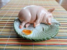 Usado, Bandeja de porcelana vintage antiga alemã carenagem de porco rosa jantar dormir cochilo comprar usado  Enviando para Brazil