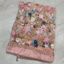Cachecol Dupatta longo designer indiano vintage bordado à mão tecido rede véu estola comprar usado  Enviando para Brazil