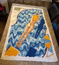 Toalha de praia vintage nua mulher mergulho na piscina natação 34” X 58” comprar usado  Enviando para Brazil