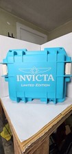 Estojo de relógio à prova d'água à prova de choque Invicta azul turquesa e branco, usado comprar usado  Enviando para Brazil