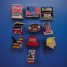 Crocs - Berloques - Jibbitz - 10 peças - Donald Trump 2024 Eleição Presidente Vote EUA comprar usado  Enviando para Brazil