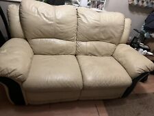 Cream leather sofa for sale  MAIDENHEAD