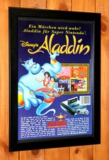 1993 Disney's Aladdin Nintendo SNES Vintage Pequeno Pôster Promocional/Página de Anúncio Emoldurada, usado comprar usado  Enviando para Brazil