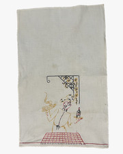 Toalha de cozinha bordada Chef vintage década de 1940, feita à mão, usado comprar usado Toalha de cozinha bordada Chef vintage década de 1940, feita à mão, usado comprar usado  Enviando para Brazil