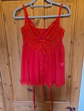Red babydoll nightdress for sale  BOLTON