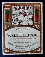 Etichetta vino grumello usato  Monte San Pietro