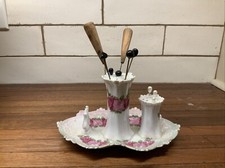 BOUDOIR/VANITY HATPIN BANDEJA DE PORCELANA VITORIANA ROSAS-OURO TRIm Inclui 10 Pinos comprar usado  Enviando para Brazil