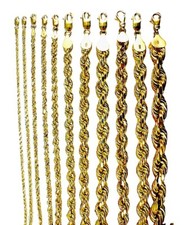 Colar de corda de ouro amarelo 10K corrente corte diamante 2mm-10mm 7-30" comprar usado  Enviando para Brazil