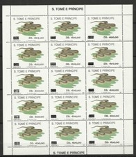 St Thomas Sao Tome & Príncipe Black Snake OVERPRINT folha completa MNH 1996, usado comprar usado  Enviando para Brazil