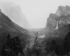 De Colección Ansel Adams Impresión Valle de Yosemite Lluvia Grabado Paisaje 1946 Estera 12x14 segunda mano  Embacar hacia Mexico