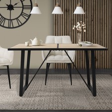 Używany, Tavolo da pranzo rovere per cucina telaio in metallo 6 persone 140x70x75 cm na sprzedaż  Wysyłka do Poland