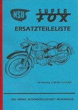 Ersatzteileliste nsu super gebraucht kaufen  Freiamt
