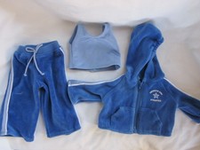 Traje de Sudador American Girl Terciopelo Azul Atletismo Pantalones Top Tanque - AGOT Retirado segunda mano  Embacar hacia Mexico