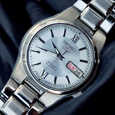 Seiko 5 relógio automático 7S26 21 joias feito no Japão mostrador prata data do dia 36mm masculino comprar usado  Enviando para Brazil