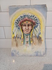 Painting native american for sale  CROYDON