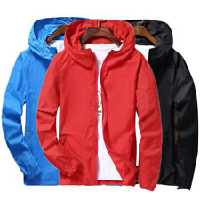 Roupa masculina respirável impermeável jaqueta de chuva leve corta-vento com capuz nova comprar usado  Enviando para Brazil