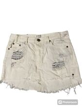 Mini-saia feminina jeans branca ferro-velho desgastada One Teaspoon tamanho 27 comprar usado  Enviando para Brazil